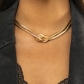 Metal Knot Flat Snake Chain Necklace Punk Style Hip Hop Geometric Collar Necklace DN4782