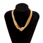 Metal Knot Flat Snake Chain Necklace Punk Style Hip Hop Geometric Collar Necklace DN5347