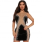 Perspective Sexy Round Neck Sling Hot Drill Dress Nightclub Style Hip Wrap Skirt CY900225
