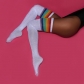Sexy hot drill knee socks striped women's stockings with drill socks high cotton socks TZ02