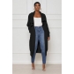 Women's casual solid color long knitted cardigan coat TS1241