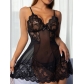 Sexy lace perspective seductive suspender nightdress YD1782