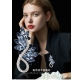 Retro high-end brand luxury crystal blue valley brooch leaf bouquet corsage palace style accessories B4-8