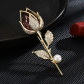 Fashion high-grade crystal rose brooch micro set zircon luxury pin suit accessories D3-9