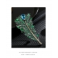 High grade super immortal emerald crystal high-grade feather brooch vintage quality luxury pin coat cardigan corsage LXT0735G