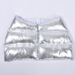 Cotton filled bright leather splash proof three-dimensional super short skirt 9094DD