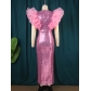 New Fantasy Sequins Round Neck Dress Birthday Party Sexy Celebrity Sleeveless One Step Dress AM220944