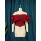 Bowknot bra off shoulder short top sexy style show white show thin red T-shirt vest AM221015