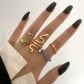Alloy acrylic joint ring wholesale creative personality diamond inlaid snake shaped ring set 5 pieces HZS5530801