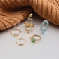 Alloy acrylic joint ring wholesale creative personality diamond inlaid snake shaped ring set 5 pieces HZS5530801