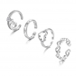 Creative hollow heart ring set of 4 women's ins style simple open forefinger ring HZS5650201
