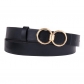 Double loop jeans 8-button metal belt smooth buckle thin belt skirt decorative belt fashionable white Y652437578099