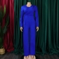 Fashion long sleeved solid casual wide leg outer size jumpsuit C8502