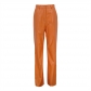 Fashion slim and slim PU casual straight trousers Women's long leather trousers are brushed CK10152J