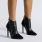 Fashion Boots Thin Boots Pointed Thin Heel Soft Leather Back Zipper Solid Short Boots PL0393