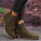 Oversized women's shoes British style pointed fleece elastic belt thick heel casual single shoes HWJ1719
