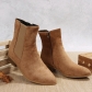 Oversized women's shoes, medium pile, pointed zipper, thick heel and ankle boots HWJ1720