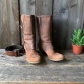 Oversized Women's Shoes Vintage Leather Splice Side Zipper Coarse Heel Knight Boots HWJ1727