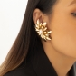 Exaggerated daisy flower three-dimensional imitation pearl earrings female fashion personality geometric metal earrings B2773