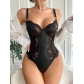 Sexy Spice Girl Leather Lace Hollow out Funny Women's Bodysuit MDN25047