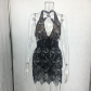 Nightclub Mystery Backless Sequins Dress A182