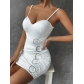 Women's round dress with breast cushion sexy hollow suspender skirt hip wrap skirt ZY22269