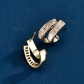 Luxury double layered irregular zircon shell earrings S925 silver needle earrings F4-10