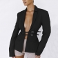 Cardigan suit jacket fashionable hot sale casual long sleeve lace up women's suit new style versatile FD9592