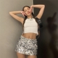 Fashion sexy hot girl sequins reflective short hip wrap skirt K22J22556