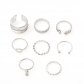 Diamond set open ring 8-piece personality set ring ring ring forefinger joint tail ring sku5183