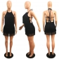 Women's backless strap loose tassel wavy suspender dress K9201