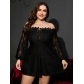 Large sexy dress wholesale source embroidered lace edge off shoulder short skirt MC1102-2