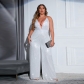 Large Women's Sleeveless Backless Solid Sequins Slim Fit Fashion Slim Jumpsuit MM2798