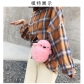 Oblique span plush bag, single shoulder zero purse, funny chicken bag, fluffy bag chain CF15816