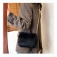 Pearl plush shoulder bag Women's bag Simple, personalized, fashionable, cross-trend small square bag CF23364