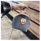 Gold velvet shell type small square bag metal love iron clip single-shoulder diagonal cross women's bag CF27592