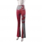 Fashionable contrast buttock slightly flared casual pants K22PT562