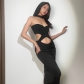 Women's fashion cut-out sexy open navel hooded slim-fitting buttock bottom dress K22D24266