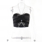 Backless Party Vest Female Sexy Diamond Bow Neck Cut Out Top LL22013