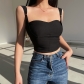 Temperament waistband Spicy Girls open back top short open navel versatile sling vest XY22177