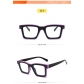 Fluorescent contrast color trend eyeglass frame fashionable simple square flat lens new TR anti-blue glasses in Europe and America TR5202
