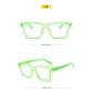 Fluorescent contrast color trend eyeglass frame fashionable simple square flat lens new TR anti-blue glasses in Europe and America TR5202