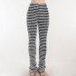Women's loose sports pants fluffy black and white striped casual pants FFD1221