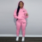 Letter printing plush suit trend fashion unisex hooded trousers suit FFR1206