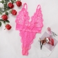 See-through lace flower mesh stitching gathers slim women's sexy one-piece clothes P16775B