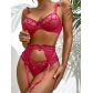 Embroidery cut-out lace bow fun three-piece set P23029G