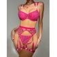 Lace flower embroidery sexy perspective seductive lingerie set S21544G