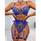 Lace chain hanging grid perspective fun suit S21553G