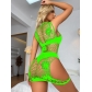 Sexy sexy lingerie fishnet net buttock skirt one-piece cut-out perspective suit w550