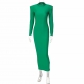 Stylish round-neck solid color slim long-sleeved dress D1B7236K
